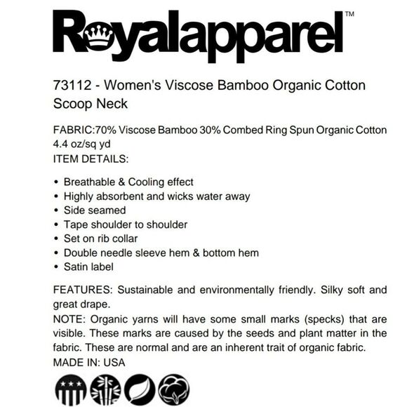 NEW Bamboo/ Organic Cotton Tee Nautilus Spiral White Scoop Neck T-Shirt M 5/$25  - Picture 9 of 9